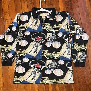 Vintage Baseball Graphic Polo Shirt